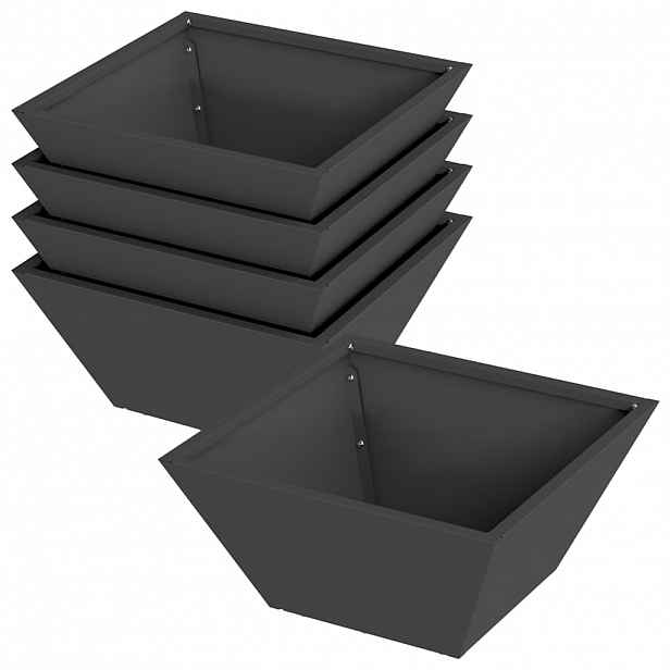 vidaXL Zahradní pěstebník 5 ks Černá 35 x 35 x 15 cm