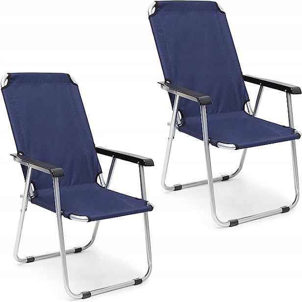 Zahradní židle Relaxday kov, modrá barva, 2 kusy