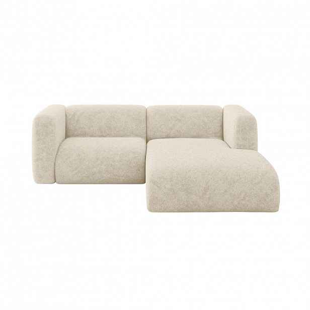 ALTDECOR ROHOVÁ SEDAČKA S PRAVOU OTOMANOU MIRA-L1 227x179x89 Krémová Velur