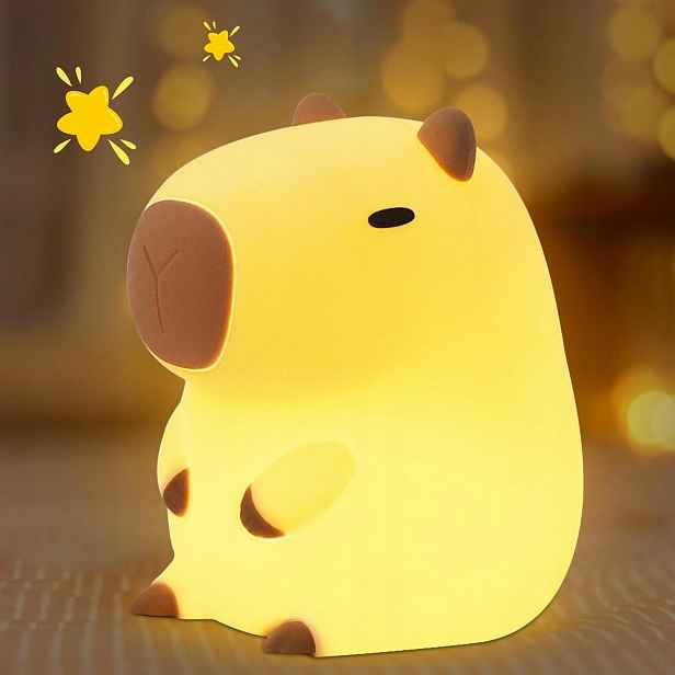 Noční lampa pro děti, lampa Kapybara s funkcí stmívání a časovačem