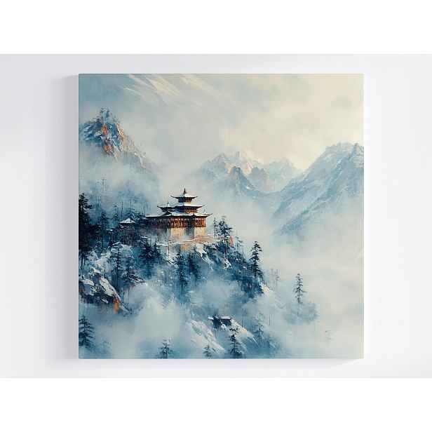 Obraz Na Plátně Canvas Buddhistický Chrám Hory Mlha Krajina 50x50