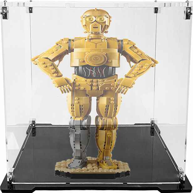 Vitrína s černou základnou pro stavebnici Lego 75398 Star Wars C-3PO