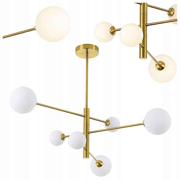Závěsná Stropní Lampa Dorado Zlatá 6XG9 Vícebodová Light Prestige