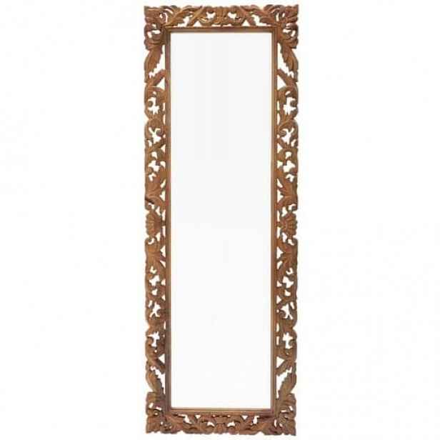 Zrcadlo 60x170 cm Retro ručně vyřezávané z masivu mango RETRO-Z170