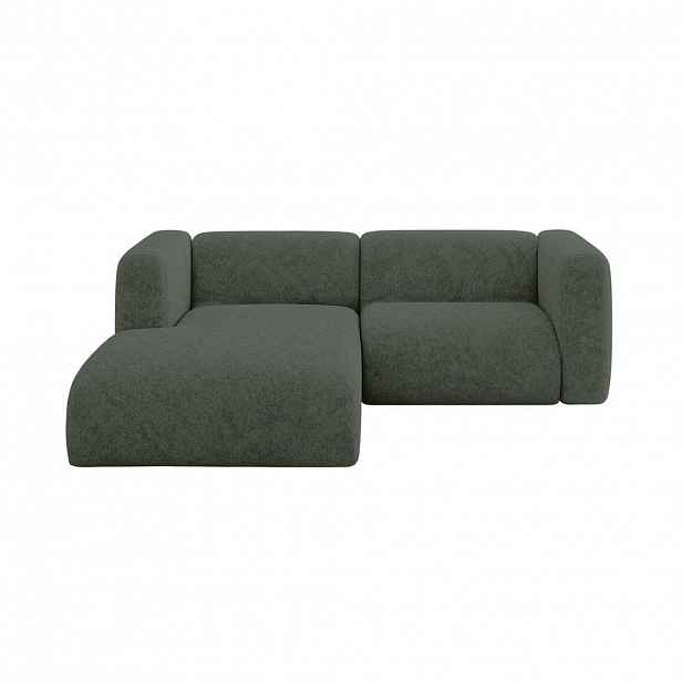 ALTDECOR ROHOVÁ SEDAČKA S LEVOU OTOMANOU MIRA-L1 227x179x89 Zelená Velur