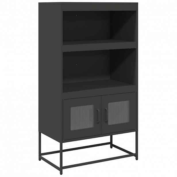 vidaXL Skříň highboard černá 68x39x123 cm ocel