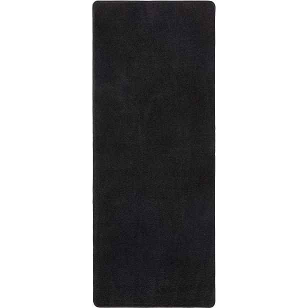 Koberec Běhoun černý 80x200 cm, do chodby-přechodu s krátkým vlasem