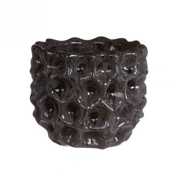 Obal kulatý DENTED keramika glazovaný šedá 15cm