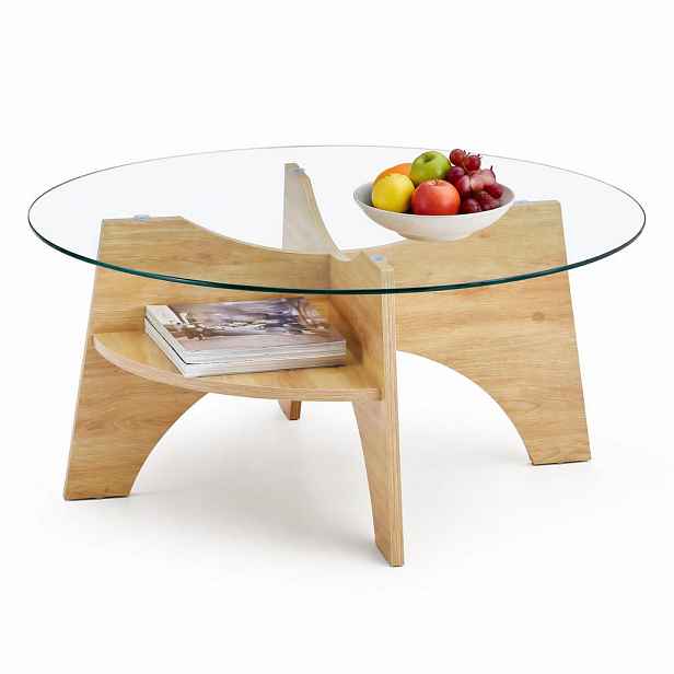 STILVORA KONFERENČNÍ STŮL kulatý v přírodní barvě moderní odkládací stolek do jídelny a obýváku Ø80x36 cm
