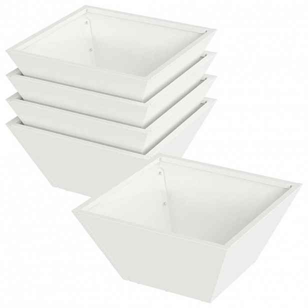 vidaXL Zahradní pěstebník 5 ks Bílá 35 x 35 x 15 cm