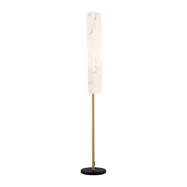 Krémová/v mosazné barvě LED stojací lampa v dekoru mramoru (výška 160 cm) Aider – Nova Luce