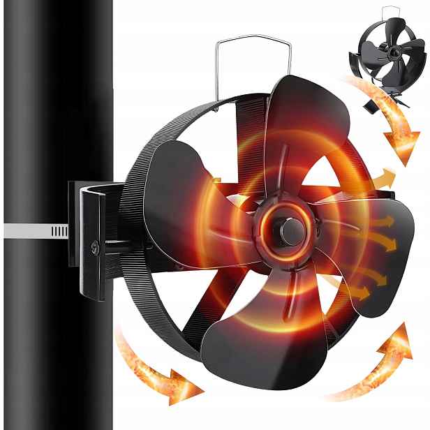 Magnetický Krbový Ventilátor, Bez Elektřiny, 4 Lopatky, Tichý Ventilátor