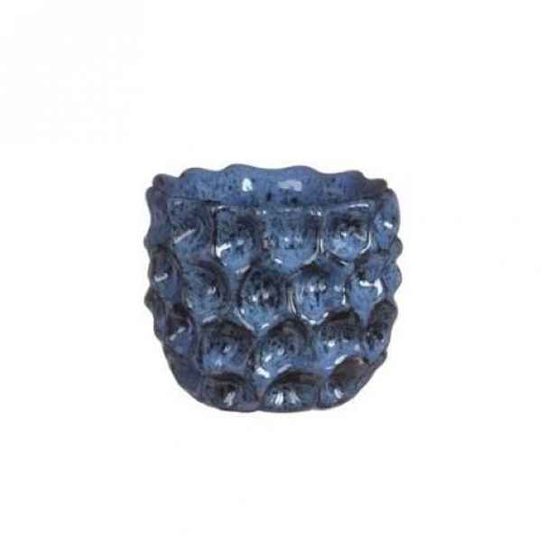 Obal kulatý DENTED keramika glazovaný modrá 8cm
