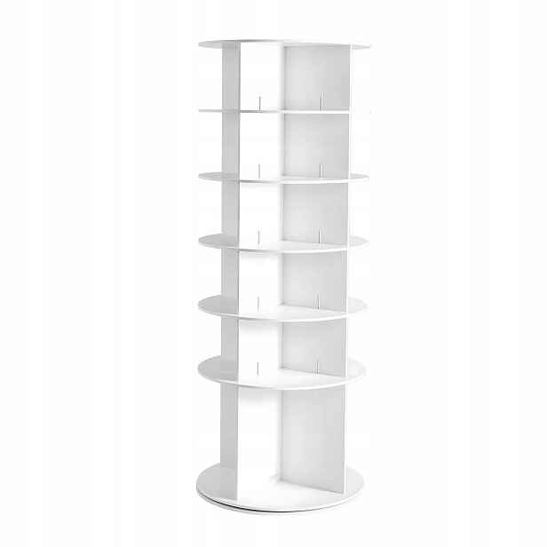 Skříň na boty 24 párů 6 úrovní bílá otočná o 360° silná Pvc prostorná 598 mm