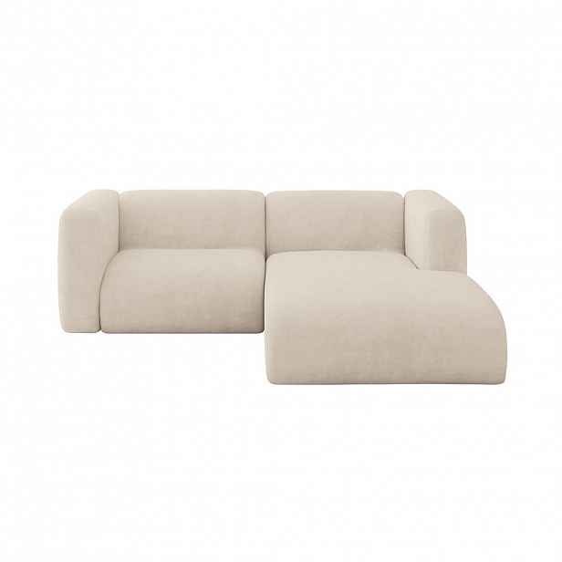 ALTDECOR ROHOVÁ SEDAČKA S PRAVOU OTOMANOU MIRA-L1 227x179x89 Béžová Velur