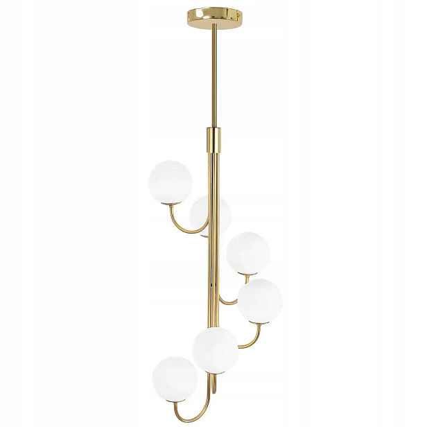 Závěsná Stropní Lampa Zlatá Bílá Koule Lustr Klasický 6XG9 Toolight