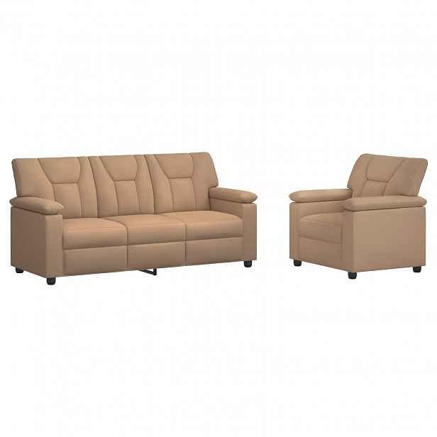 vidaXL Set pohovek 2 pcs Cappuccino Umělá kůže