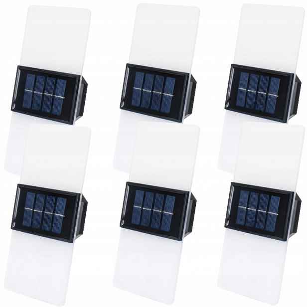 6 x Nástěnná lampa Solární Akryl Led IP65 Ozdobné osvětlení domu Altánky