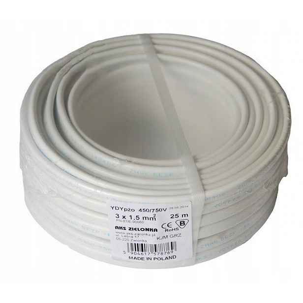 kabel Aks Zielonka Ydyp 3x1,5 mm 25 m 450 750 V