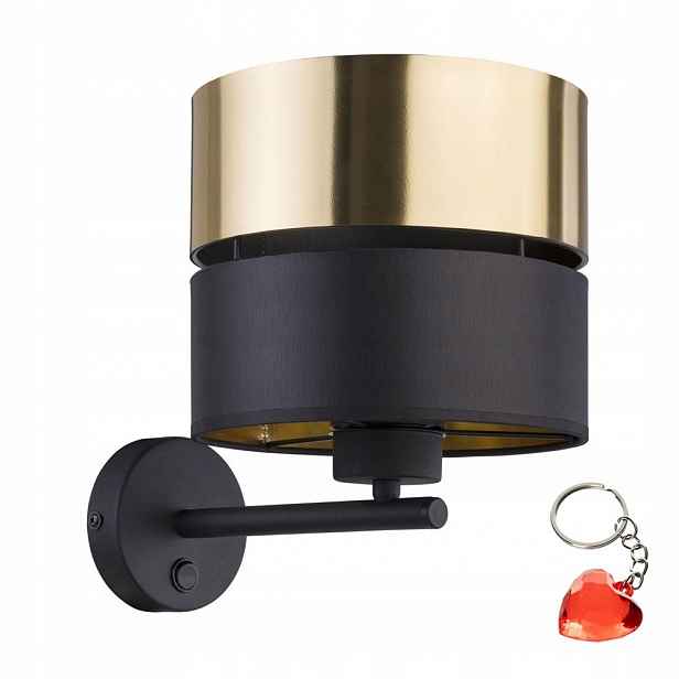 Nástěnné svítidlo Lampa Hilton Černozlatá E27 Moderní Tk Lighting