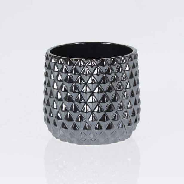 Obal kulatý dekor diamanty keramika černá 14cm