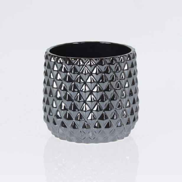 Obal kulatý dekor diamanty keramika černá 14cm