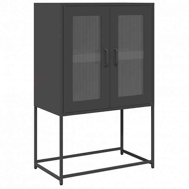 vidaXL Skříň highboard černá 68x39x107 cm ocel
