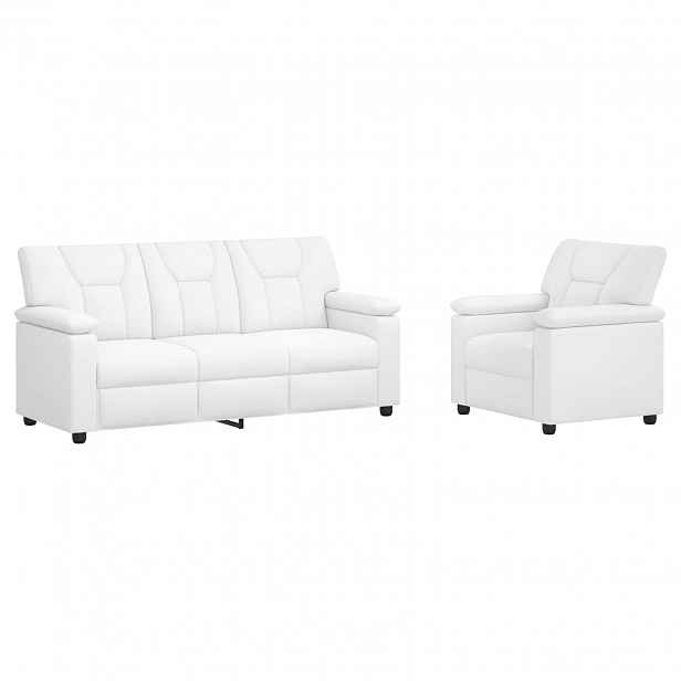 vidaXL Set pohovek 2 pcs Bílá Umělá kůže