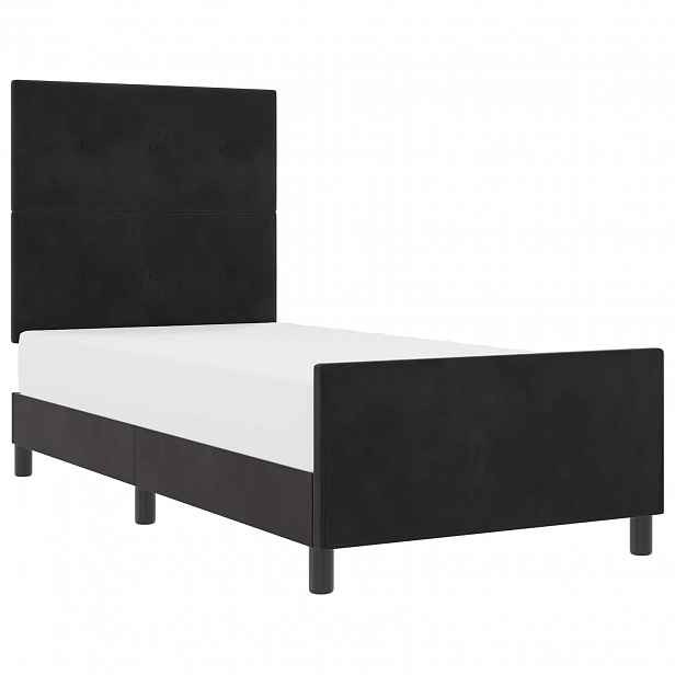 vidaXL Postel s boxspringem s čelo Černá 80 x 200 cm samet