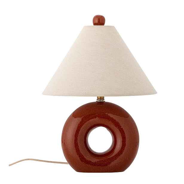 Červená/krémová keramická stolní lampa s textilním stínidlem (výška 42 cm) Panja – Bloomingville