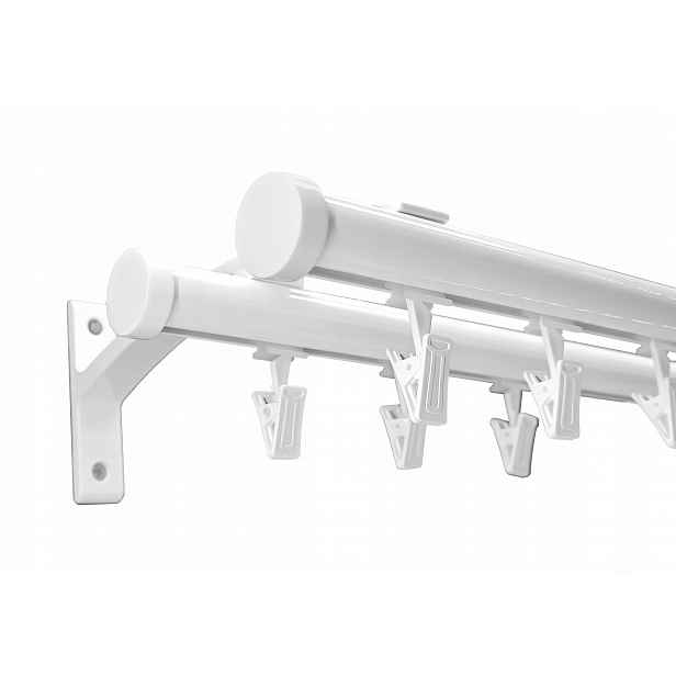 Garnýž Kolejnicový Hliníkový 20+20 mm Bílý 150 cm Luna kpl žabky