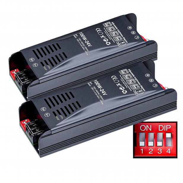Led zdroj 24V 100W stmívatelný transformátor pro Led pásky 230V 2ks