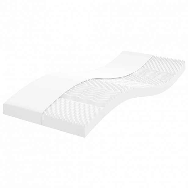 vidaXL Pěnová matrace bílá 90 x 210 cm 7 zón tvrdost 20 ILD
