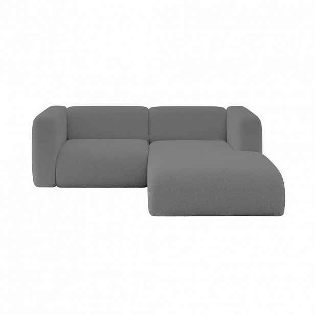 ALTDECOR ROHOVÁ SEDAČKA S PRAVOU OTOMANOU MIRA-L1 227x179x89 Šedá Bouclé