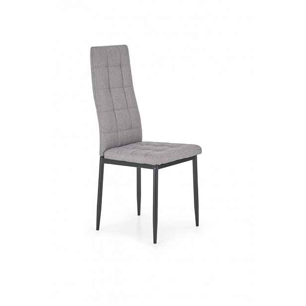 Elegantní čalouněná jídelní židle, šedá/černá