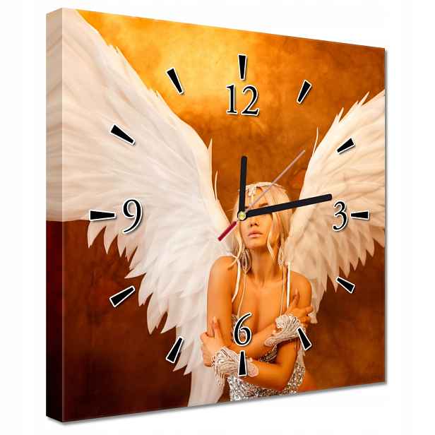 Nástěnné hodiny 30x30 Anděl blond vlasy