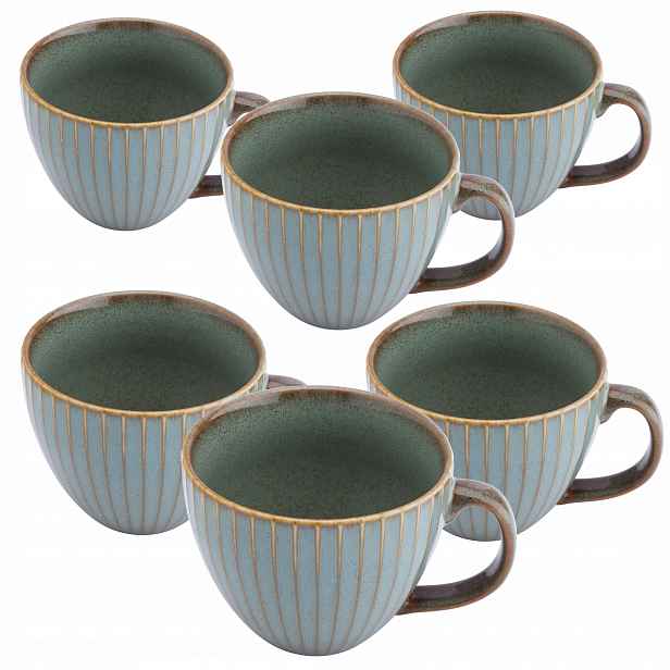 Šálky na kávu 6 Ks porcelánové Altom Design Reactive Sage 450 ml