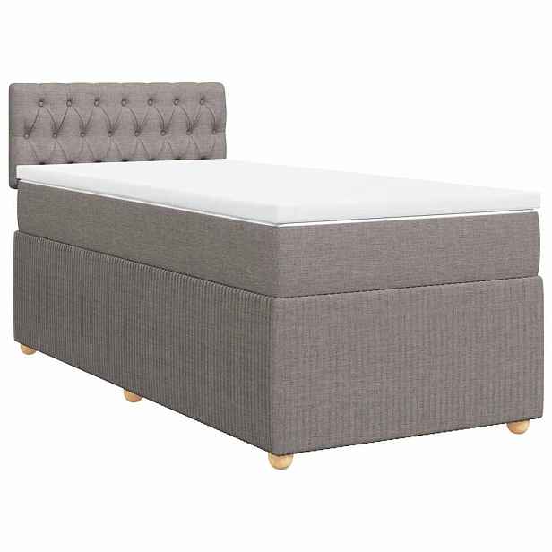 vidaXL Box spring postel s matrací taupe 90x190 cm textil