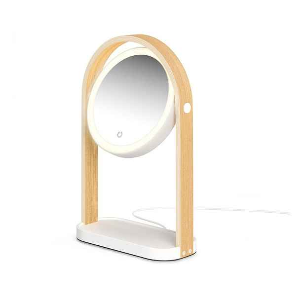 Kosmetické zrcadlo s dřevěným rámem (zvětšení 10x) 12x38 cm Bellwood – Umbra