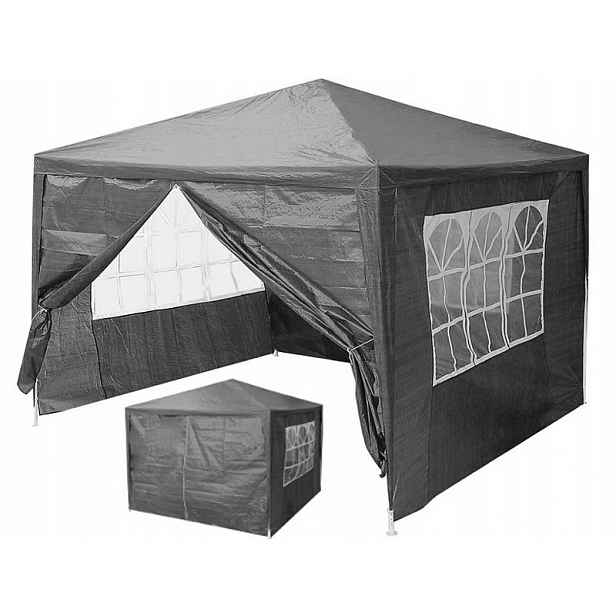 MultiGarden Paw Zahradní párty stan 3 x 3 m, 4 boční stěny, šedý