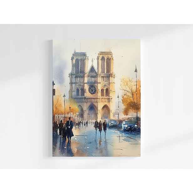 Plakát Architektura Město Paříž Katedrála Notre Dame 75x100