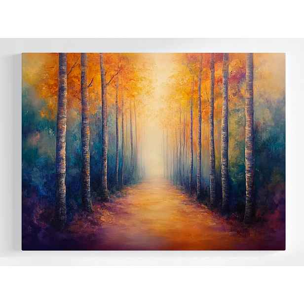 Plakát Venkovní Podzimní Stromy Cesta Stezka Procházka 100x75