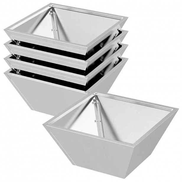 vidaXL Zahradní pěstebník 5 ks Stříbrná 35 x 35 x 15 cm Nerezová ocel