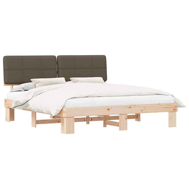 vidaXL Rám postele s čalouněným čelem s čelo Taupe 200 x 200 cm