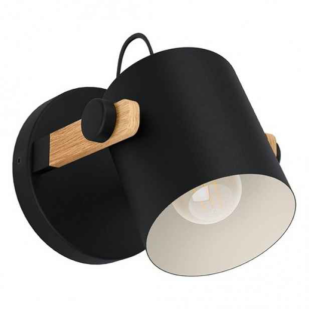 Eglo HORNWOOD nástěnná lampa černá, krémová ocel 43518