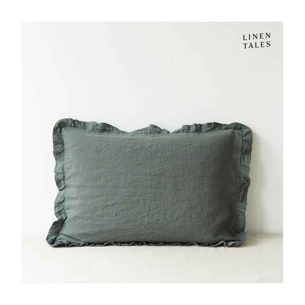 Lněný povlak na polštář 40x60 cm Forest Green  – Linen Tales