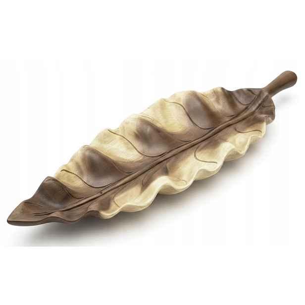 Patera Podnos ručně vyřezávaný s dřevěnou rukojetí na ovoce Zelenina 75 x 26 cm