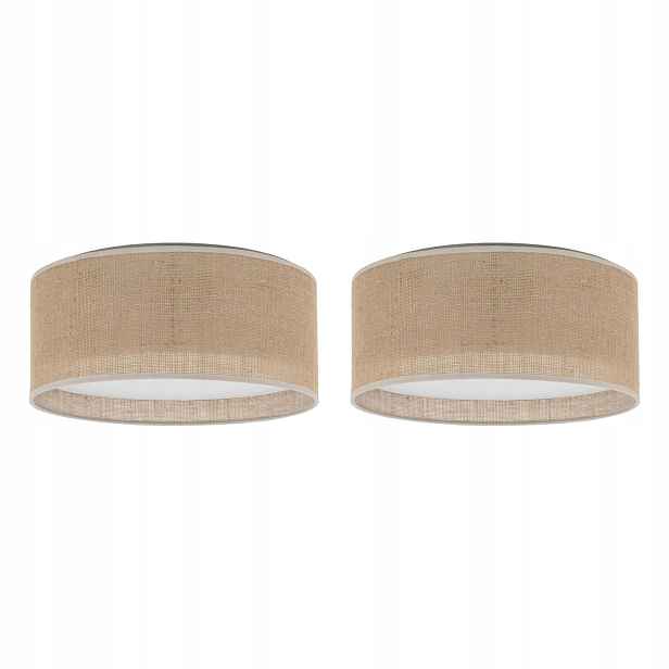 Tk Lighting Sada 2x Stropní Svítidlo Stropní Svítidlo Lustr Juta Bílá 4xE27