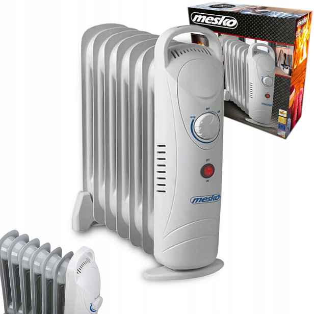 Elektrický olejový radiátor 7 žeber Mesko Ms 7804 800W bílý