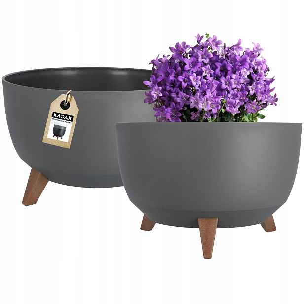 Květináč Květináč 40cm Obal Na Květináč S Vkladem Nohy Záhon Antracit